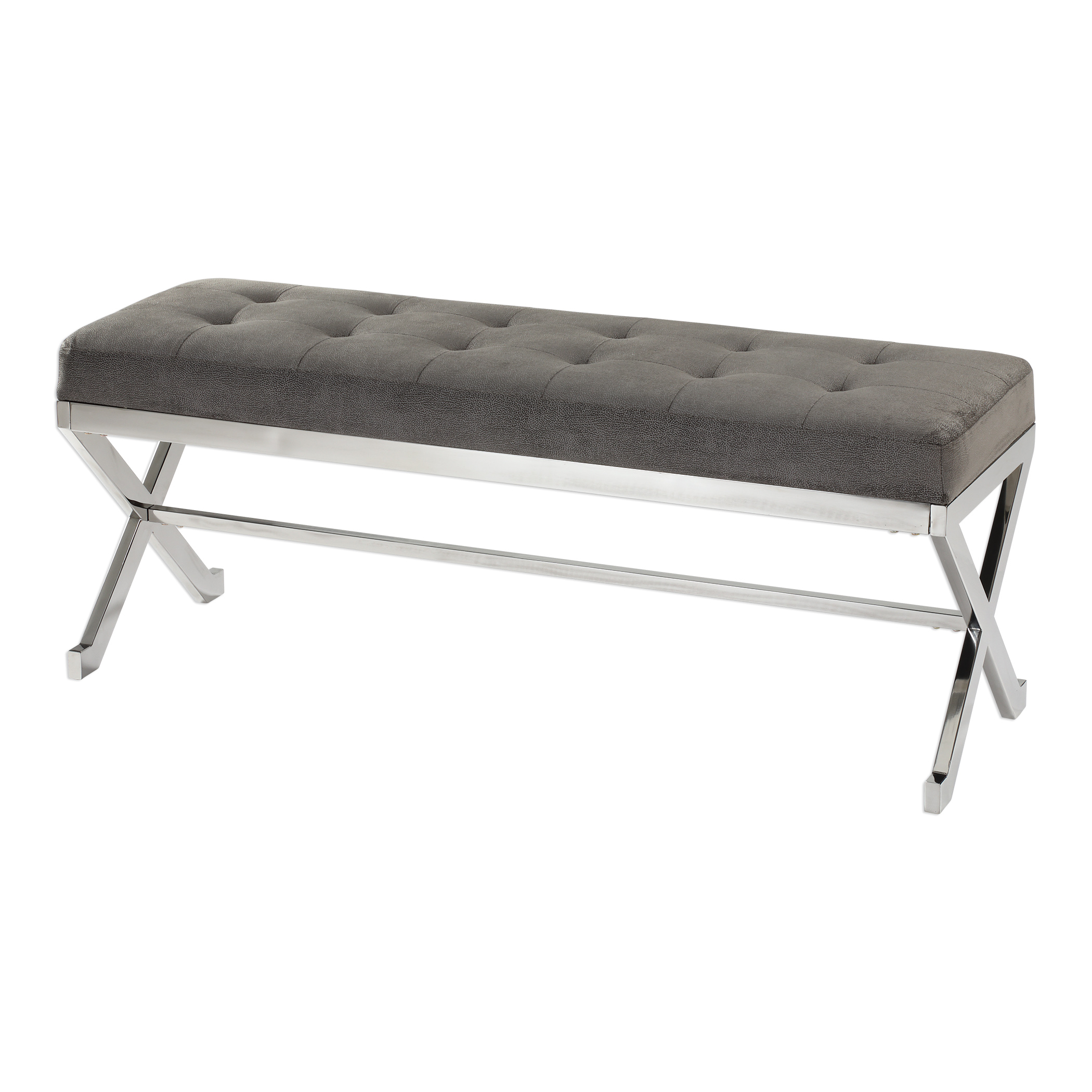 Picture of BIJOU GRAY FABRIC BENCH